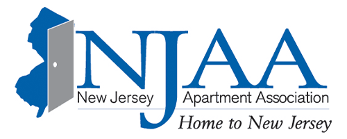 Logo of the New Jersey Apartment Association, which consists of a white background with the text "" in bold black font