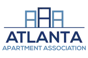 Atlanta Apartment Association logo, which consists of a blue circle with the words 