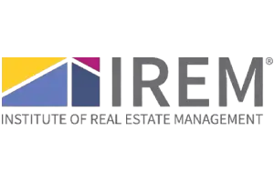 Logo of the Institute of Real Estate Management (IREM) on a white surface