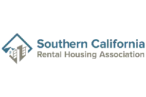 Logo of the Southern California Rental Housing Association, which consists of a blue circle